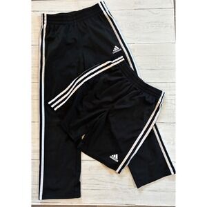 Adidas Kids Black White 3-Stripe Track Pants and Shorts Set Medium 10/12